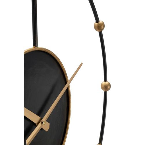 Horloge Murale D.61 Cm Métal Noir Et Doré Design Minimaliste Et Contemporain