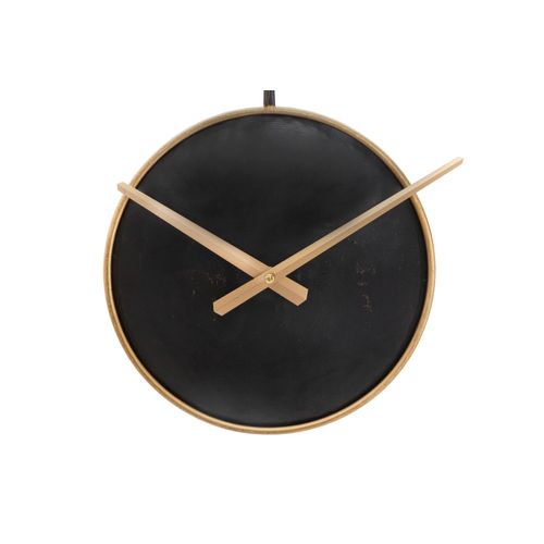 Horloge Murale D.61 Cm Métal Noir Et Doré Design Minimaliste Et Contemporain