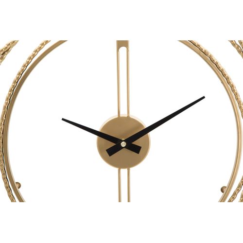 Horloge Murale Design D. 50 Cm En Métal Doré Avec Cercle Entrelacé Pour Intérieur Moderne