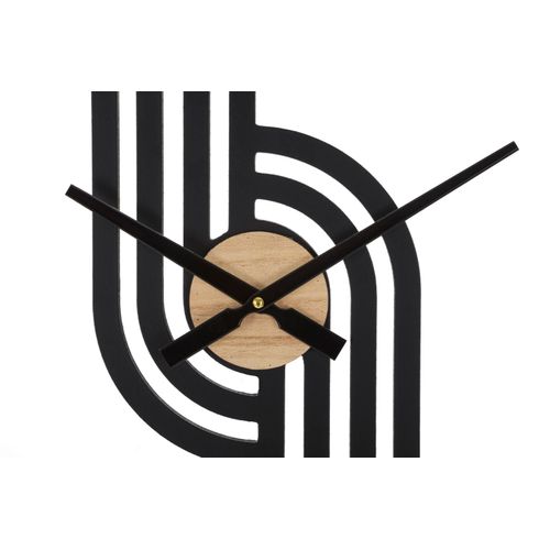 Horloge Murale Ronde 60 Cm En Métal Et Bois Avec Lignes Arrondies Et Régulières Design Moderne