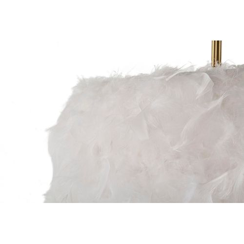 Lampadaire Doré D.33x60x170 Cm Design Arc Avec Abat-jour Plumes