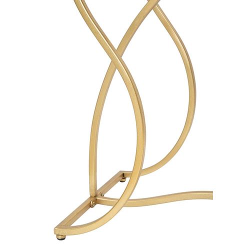 Console élégante Dorée Avec étagère Miroir Noire, Design Sinueux 130x40x75 Cm