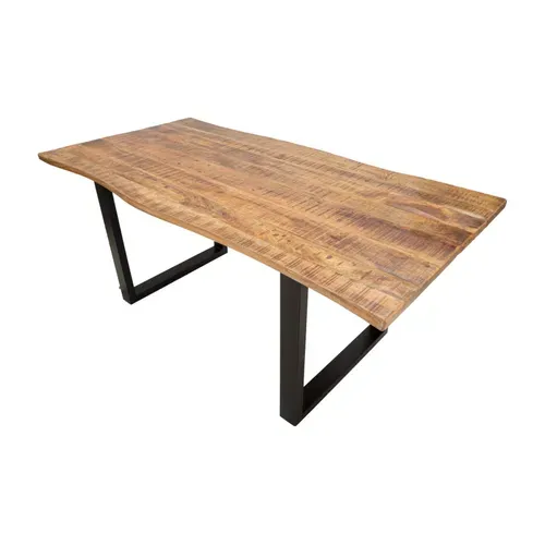Table à Manger Bord Extensible 180-280 Cm En Bois De Manguier Style Industriel