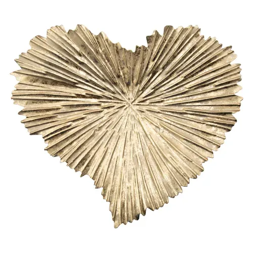 Plateau Cœur Métal Doré 29x5x25 Cm – élégance Pratique Pour L'entrée