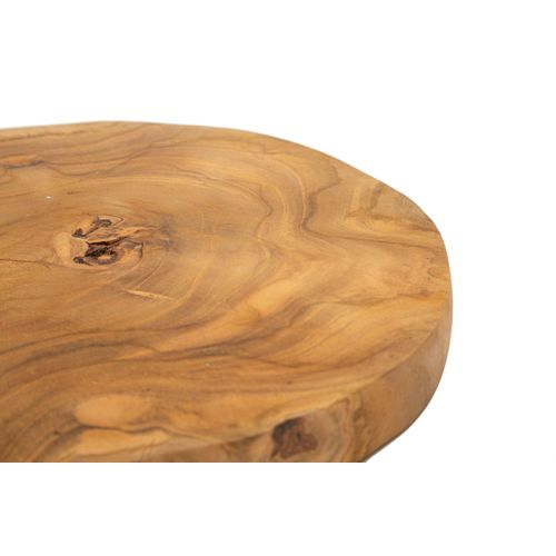 Plateau Vide-poches Rond En Teck Recyclé D.25 Cm Finition Artisanale