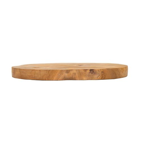 Plateau Vide-poches Rond En Teck Recyclé D.25 Cm Finition Artisanale