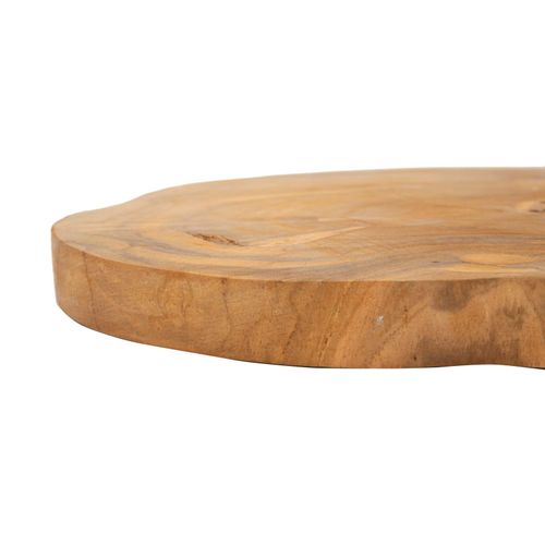 Plateau Vide-poches Rond En Teck Recyclé D.25 Cm Finition Artisanale