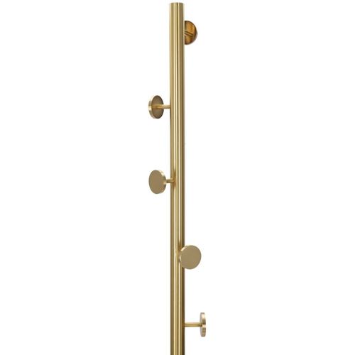 Porte-manteau Métal Doré 5 Crochets 30x30x190 Cm Pour Entrée Élégante