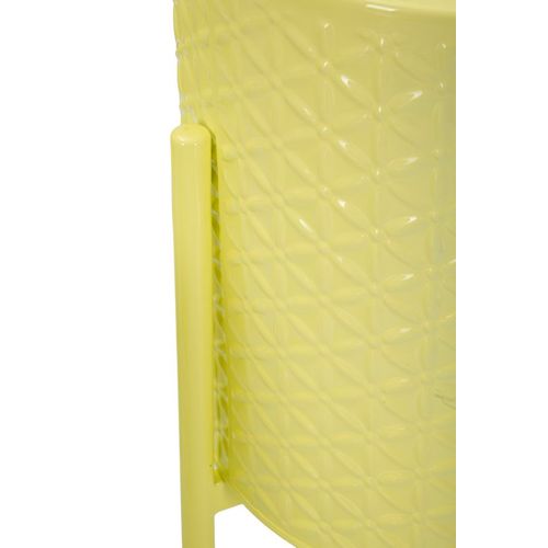 Set De 3 Porte-vases Métalliques Ø 36x56,5-30x48,5-24x37,5 Cm Couleur Jaune