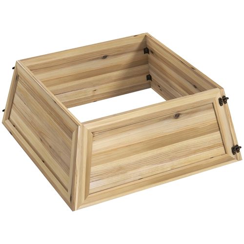Jupe De Sapin 65x65 Cm En Bois De Pin Naturel, Style Rustique Pour Noël