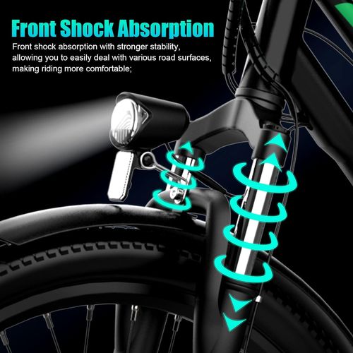 Vélo Électrique Hitway 26” Vae - 7 Vitesses - Batterie Amovible 36v 12ah - Noir