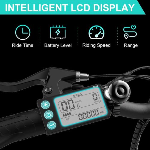 Vélo Électrique Hitway 26” Vae - 7 Vitesses - Batterie Amovible 36v 12ah - Noir