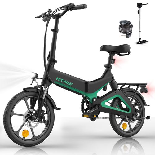 Vélo Électrique Pliable De 16" - Alliage De Magnésium - Hauteur Réglable - Freins à Double Disque