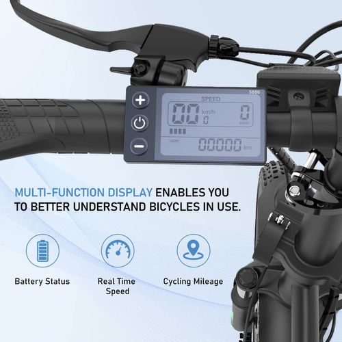 Vélo Électrique Hitway 20" Vtt Vae - Batterie 36v - 11,2ah - Moteur 250w - 7 Vitesses - Noir