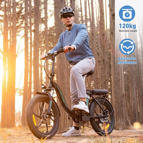 Vélo Électrique Hitway 20" Vtt Vae - Batterie 36v - 11,2ah - Moteur 250w - 7 Vitesses - Noir