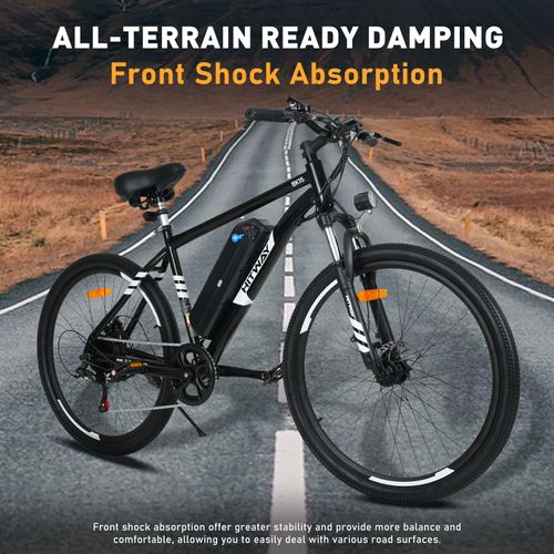 Hitway Vélo électrique Vae 27.5" Noir, Batterie Amovible 36v13ah, 7-vitesses, Vtt Ville E-bike