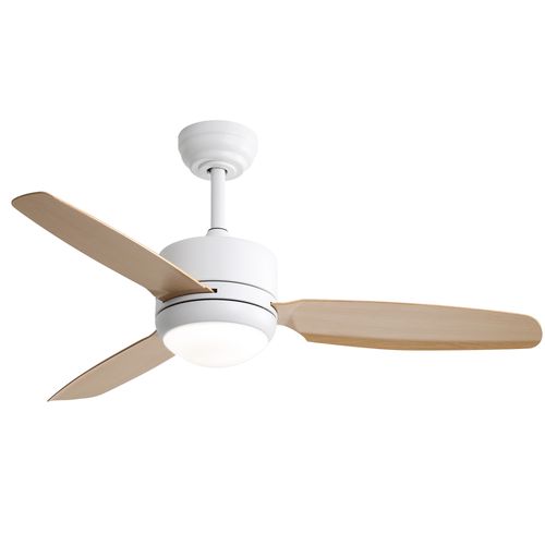 Ventilateur Plafond 46" Lumière, 3 Pales Abs, Moteur Dc 6 Vitesses, Télécommande, Chambre.