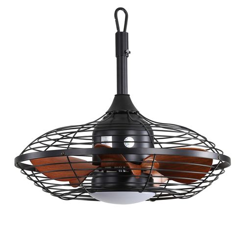 Ventilateur Plafond Extérieur 20", 5 Pales Abs, LED 18w, Télécommande, Moteur Dc Patio Pergola