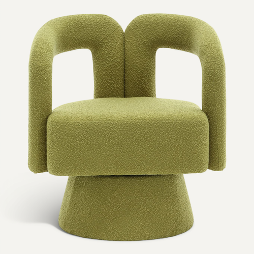 Fauteuil Accent Rotatif 360° En Tissu Moelleux,large Rembourrage,pour Salon,chambre,bureau,olive