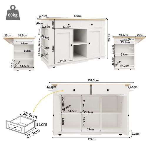 Îlot de cuisine, desserte avec plan de travail, buffet,portes de Îlot de cuisine, desserte avec plan de travail, buffet,portes de