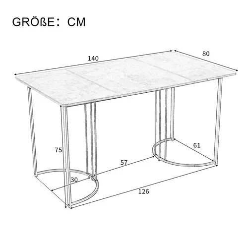 Ensemble Table Et Chaises (7 Pièces), Table Métal, 6 Fauteuils En Daim Gris, Confortable
