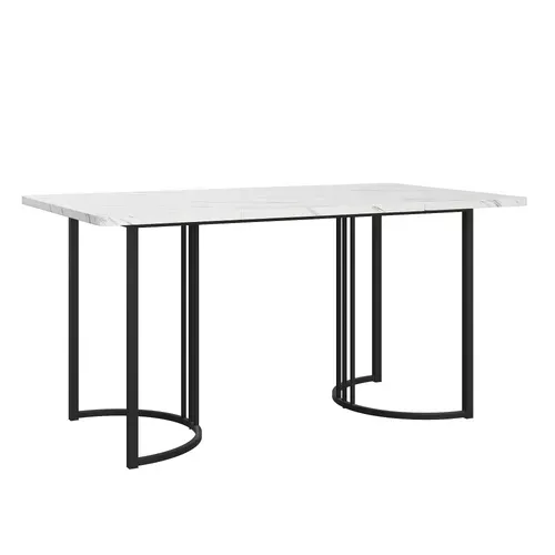 Ensemble Table Et Chaises (7 Pièces), Table Métal, 6 Fauteuils En Daim Gris, Confortable