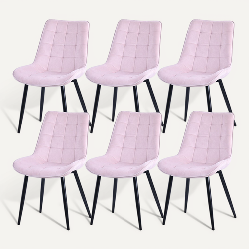 Lot 6 Chaises Salle à Manger, Salon Ou Bureau–chaise Moderne Confortable Avec Assise 47x43cm Rose