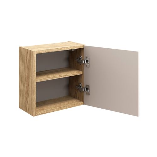 Meuble Mural Qubik 35x35 cm Beige Et Chêne Huilé