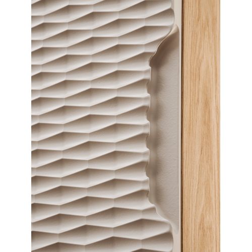 Meuble Mural Qubik 35x35 cm Beige Et Chêne Huilé