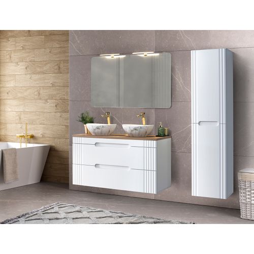 Colonne, Meuble Haut 2 Portes Blanc – Rangement Vertical Spacieux Et Moderne