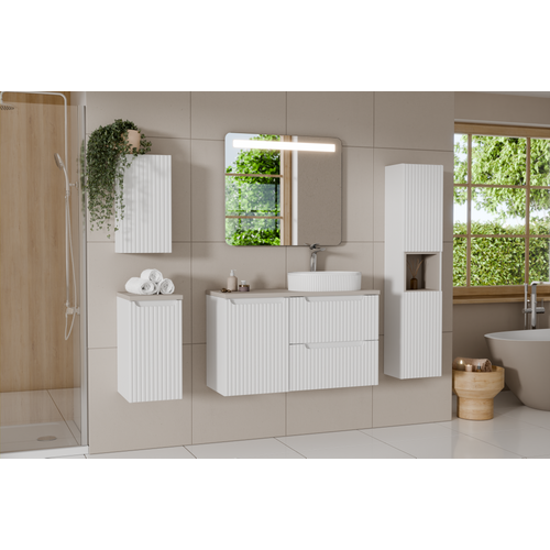 Meuble De Salle De Bain 30 Cm 1 Porte Blanc Mat, Rangement Pratique Et Design
