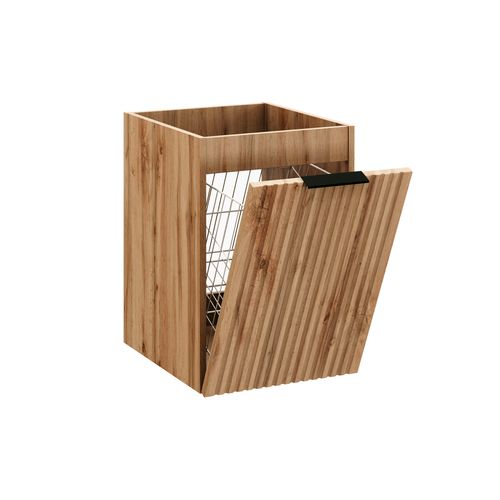 Meuble De Salle De Bain 40 Cm Avec Panier à Linge Wotan Oak