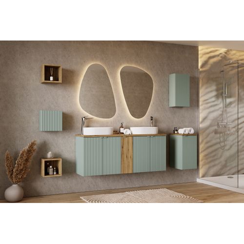 Meuble Sous Lavabo 60 cm 2 Portes Vert Reed – Design Moderne Et Fonctionnel