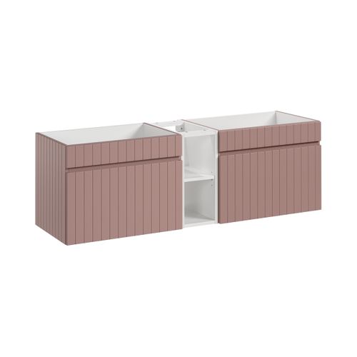 Meuble De Salle De Bain 140 cm Iconic Rose élégant Et Fonctionnel