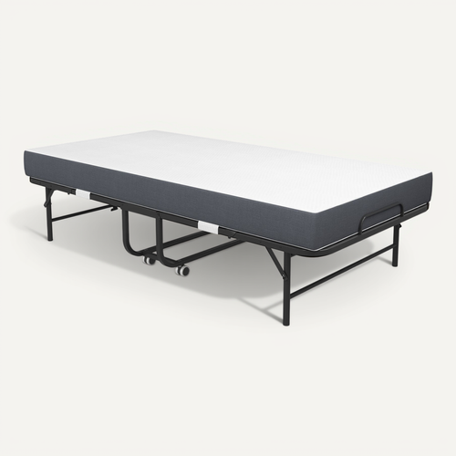 Lit Pliant Invité Avec Matelas Mémoire 9,5 Cm, Cadre Métallique 190×96 Cm