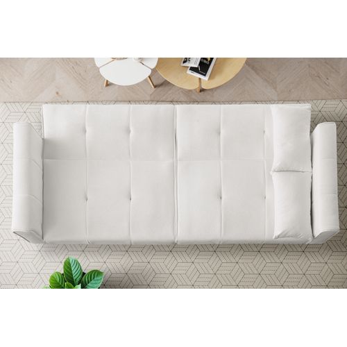 Canapé-lit Futon 2 Places 175 Cm En Velours Côtelé, Convertible Beige