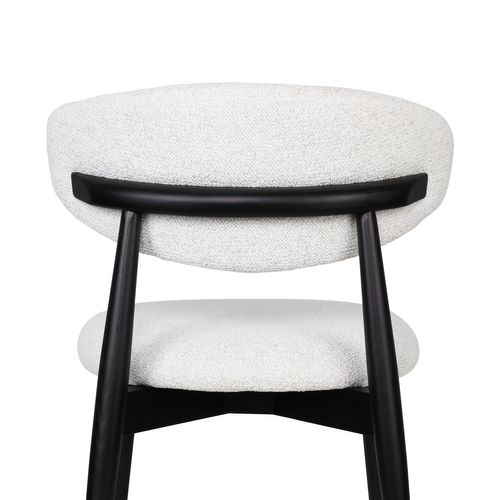 Lot De 2 Chaises En Bois Noir Avec Assise Blanche, Cadre Frêne