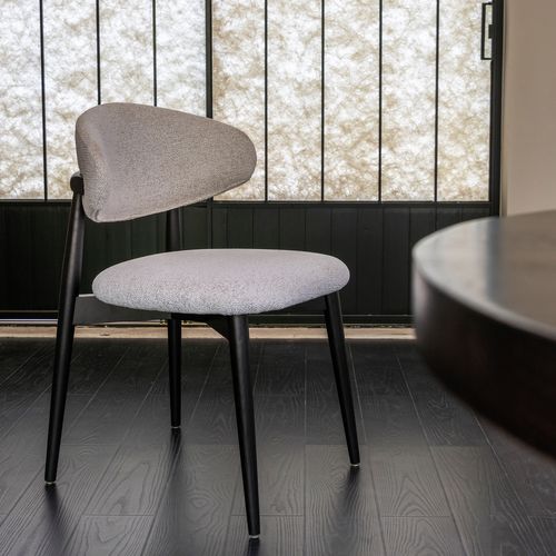 Lot De 2 Chaises En Bois Noir Avec Assise Blanche, Cadre Frêne