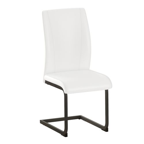 Lot De 2 Chaises De Salle à Manger En Simili Blanc, Design Ergonomique Et Confortable