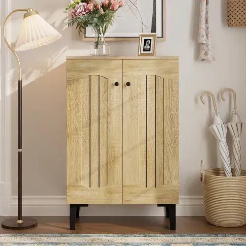 Meuble à Chaussures Moderne Double Portes Avec étagères 60×31,5×95 cm