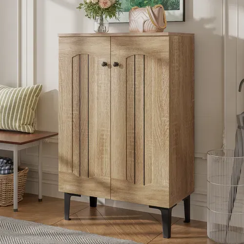 Meuble à Chaussures Moderne Double Portes Avec étagères 60×31,5×95 cm