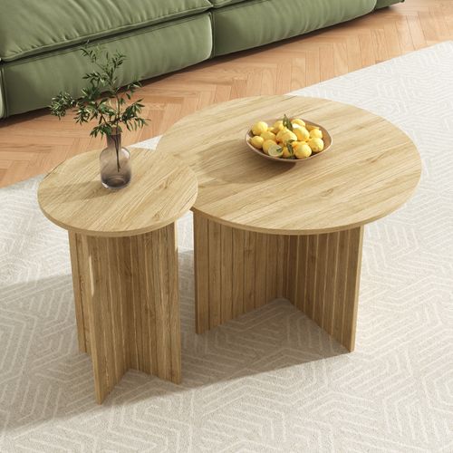 Set De 2 Tables Gigognes Rondes En Bois – Design Scandinave Pratique