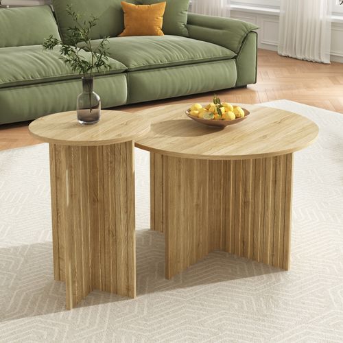 Set De 2 Tables Gigognes Rondes En Bois – Design Scandinave Pratique