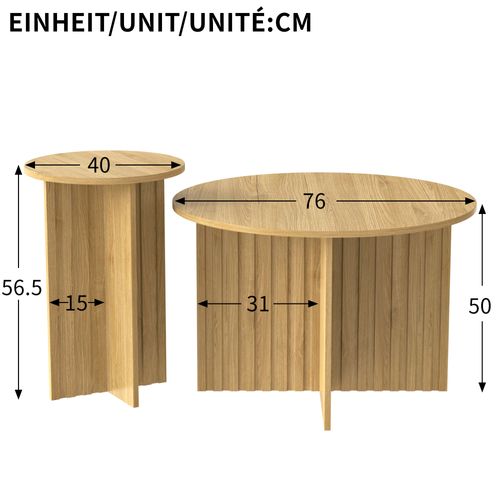 Set De 2 Tables Gigognes Rondes En Bois – Design Scandinave Pratique