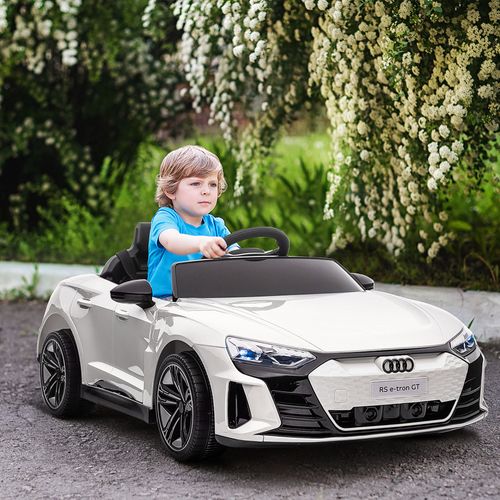 Voiture électrique Enfant 12V FINOOS – Audi RS E-tron Avec Télécommande, LED, Musique, Démarrage Doux, Pour 1 à 4 Ans (blanc)