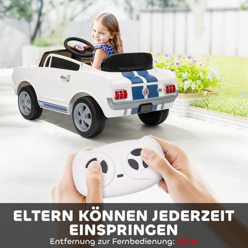 Voiture électrique Enfant 12v Ford Shelby Gt350 Avec Télécommande Et Musique, Blanche