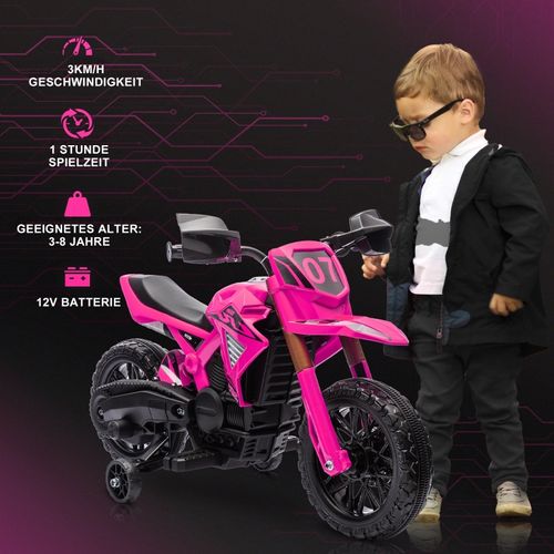 Moto électrique Enfant 12v Avec Stabilisateurs, Klaxon Et Sons Réalistes