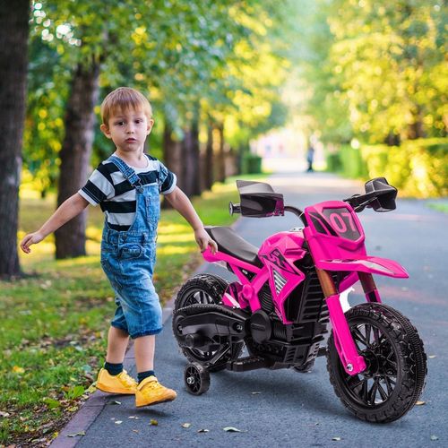 Moto électrique Enfant 12v Avec Stabilisateurs, Klaxon Et Sons Réalistes