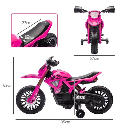Moto électrique Enfant 12v Avec Stabilisateurs, Klaxon Et Sons Réalistes