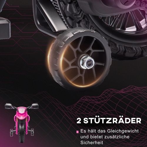 Moto électrique Enfant 12v Avec Stabilisateurs, Klaxon Et Sons Réalistes